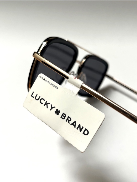 New LUCKY BRAND Double Bridge Aviator Sunglasses Black Metal main image 5